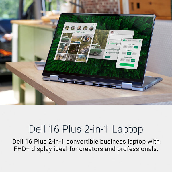 Dell - Plus 16" 2K 2-in-1 Touchscreen Laptop - Intel Core Ultra 7 Series 2 256V 2024 - 16GB Memory - 1TB Storage - Copilot+ PC - Ice Blue