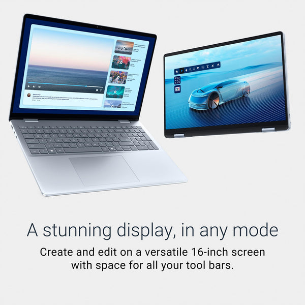 Dell - Plus 16" 2K 2-in-1 Touchscreen Laptop - Intel Core Ultra 7 Series 2 256V 2024 - 16GB Memory - 1TB Storage - Copilot+ PC - Ice Blue