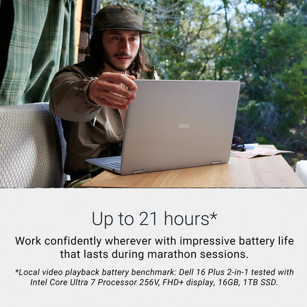 Dell - Plus 16" 2K 2-in-1 Touchscreen Laptop - Intel Core Ultra 7 Series 2 256V 2024 - 16GB Memory - 1TB Storage - Copilot+ PC - Ice Blue