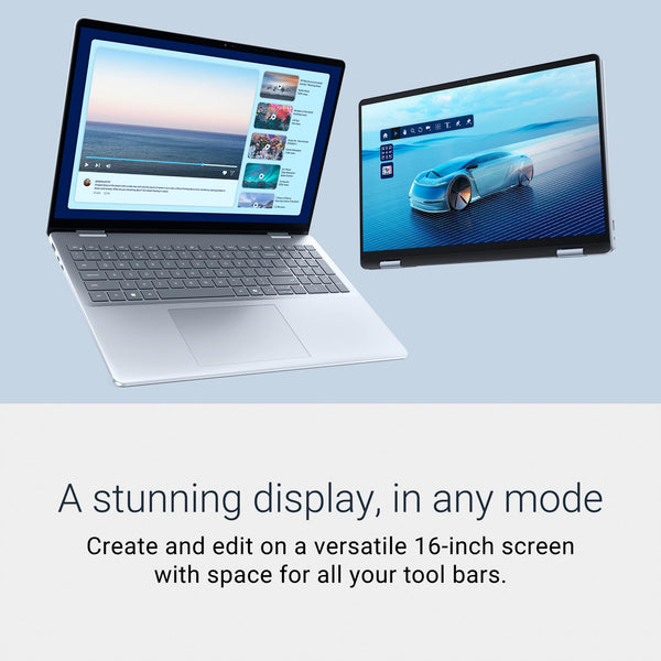 Dell - Plus 16" 2K 2-in-1 Touchscreen Laptop - Intel Core Ultra 7 Series 2 2024 - 16GB Memory - 512GB Storage - Copilot+ PC - Ice Blue
