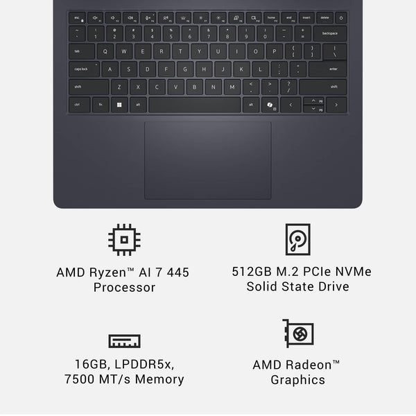 Dell - 14S - 14" 2K OLED Touchscreen Laptop - AMD Ryzen AI 7 445 2026 - 16GB Memory - 512GB Storage - Copilot+ PC - Celestial Blue