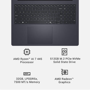 Dell - 16S - 16" 2K Touchscreen Laptop - AMD Ryzen AI 7 445 2026 - 32GB Memory - 512GB Storage - Copilot+ PC - Celestial Blue