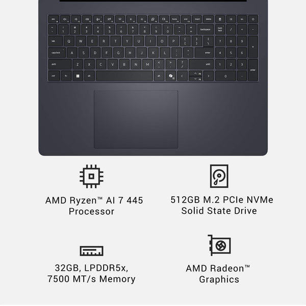 Dell - 16S - 16" 2K Touchscreen Laptop - AMD Ryzen AI 7 445 2026 - 32GB Memory - 512GB Storage - Copilot+ PC - Celestial Blue