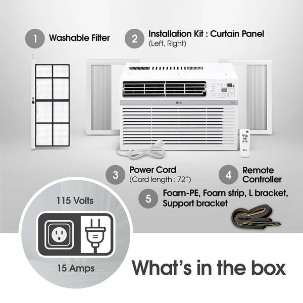 LG - 550 Sq. Ft. 12,000 BTU Window Air Conditioner - White
