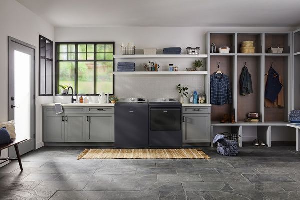 7.4 Cu. Ft. Top Load Electric Dryer with Extra Power and Advanced Moisture Sensing #midnightsteel
