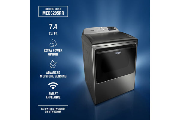 7.4 Cu. Ft. Top Load Electric Dryer with Extra Power and Advanced Moisture Sensing #classicsilver