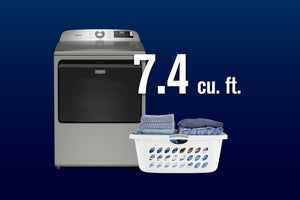 7.4 Cu. Ft. Top Load Electric Dryer with Extra Power and Advanced Moisture Sensing #classicsilver