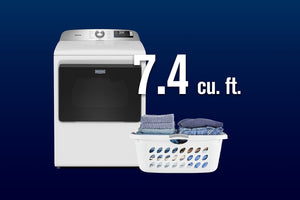 7.4 Cu. Ft. Top Load Electric Dryer with Extra Power and Advanced Moisture Sensing #white