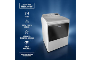 7.4 Cu. Ft. Top Load Electric Dryer with Extra Power and Advanced Moisture Sensing #white