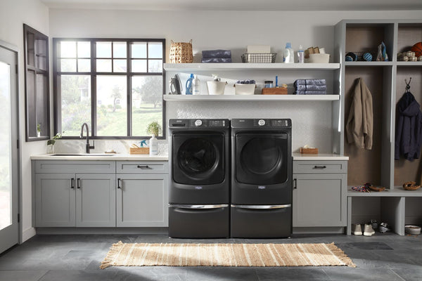 Maytag - Front Load Electric Dryer with Extra Power and Quick Dry Cycle - 7.3 cu. ft. #volcanoblack