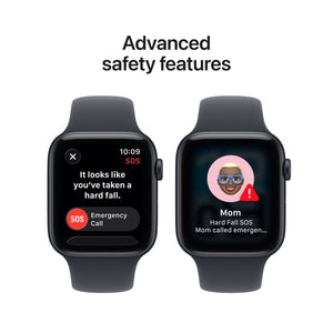Apple Watch SE 3 (GPS) 44mm Midnight Aluminum Case with Midnight Sport Band - M/L - Midnight - (2025)