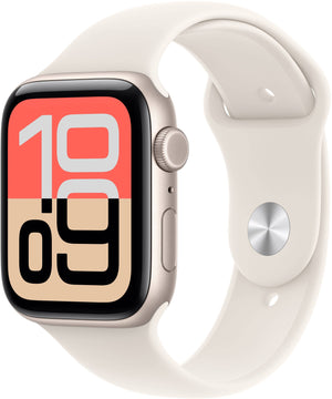 Apple Watch SE 3 (GPS+Cellular) 44mm Aluminum Case with Starlight Sport Band - M/L - Starlight - (2025)
