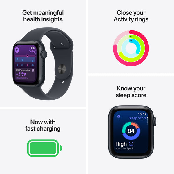 Apple Watch SE 3 (GPS+Cellular) 44mm Aluminum Case with Starlight Sport Band - M/L - Starlight - (2025)
