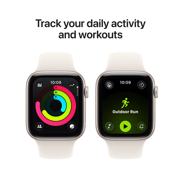 Apple Watch SE 3 (GPS+Cellular) 44mm Aluminum Case with Starlight Sport Band - M/L - Starlight - (2025)