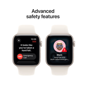 Apple Watch SE 3 (GPS+Cellular) 44mm Aluminum Case with Starlight Sport Band - M/L - Starlight - (2025)