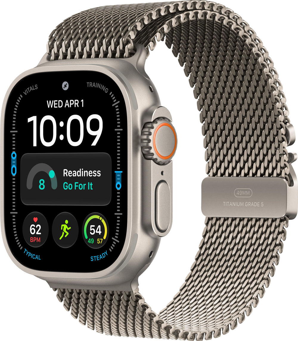 Apple Watch Ultra 4 (GPS + Cellular) 49mm Titanium Case with Natural Titanium Milanese Loop - M - Natural - (2026)