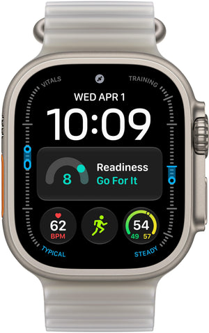 Apple Watch Ultra 4 (GPS + Cellular) 49mm Titanium Case with Translucent Gray Ocean Band - Natural - (2026)