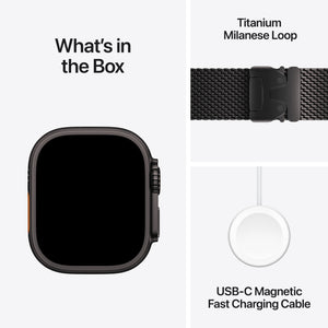 Apple Watch Ultra 4 (GPS + Cellular) 49mm Titanium Case with Black Titanium Milanese Loop - S - Black - (2026)