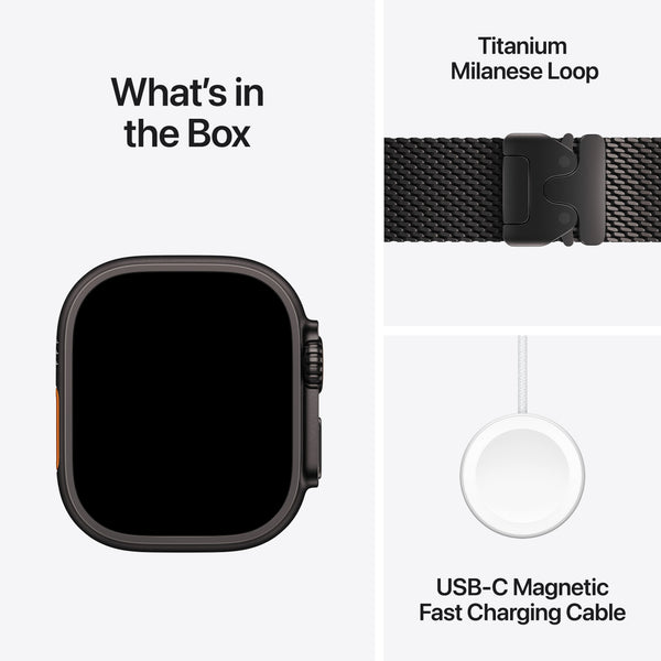 Apple Watch Ultra 4 (GPS + Cellular) 49mm Titanium Case with Black Titanium Milanese Loop - S - Black - (2026)