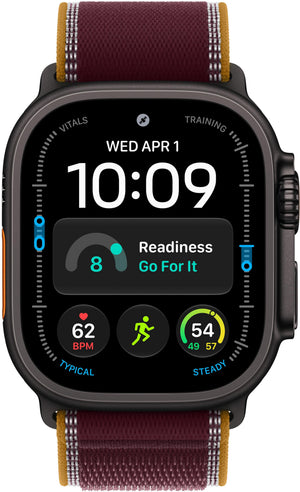 Apple Watch Ultra 4 (GPS + Cellular) 49mm Titanium Case with Burgundy Trail Loop - S/M - Black - (2026)