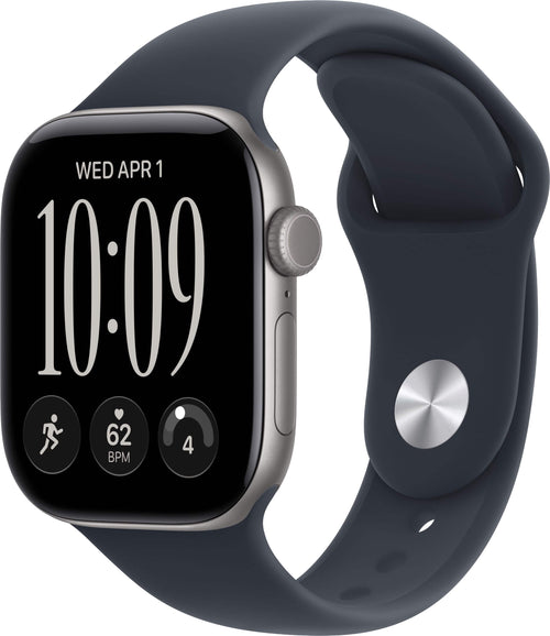 Apple Watch Series 12 (GPS) 42mm Aluminum Case with Navy Blue Sport Band - M/L - Space Gray - (2026)