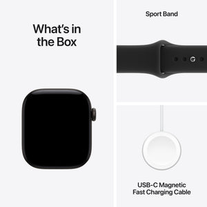 Apple Watch Series 12 (GPS) 42mm Aluminum Case with Black Sport Band - M/L - Black - (2026)