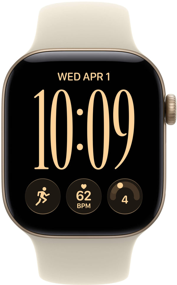 Apple Watch Series 12 (GPS) 42mm Aluminum Case with Sand Sport Band - M/L - Light Gold - (2026)
