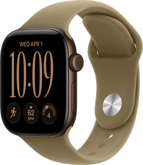 Apple Watch Series 12 (GPS) 42mm Aluminum Case with Olive Sport Band - S/M - Dark Bronze - (2026)