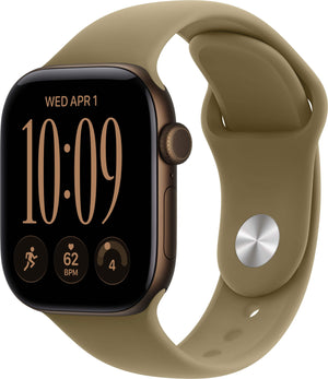 Apple Watch Series 12 (GPS) 42mm Aluminum Case with Olive Sport Band - M/L - Dark Bronze - (2026)