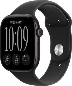Apple Watch Series 12 (GPS) 46mm Aluminum Case with Black Sport Band - M/L - Black - (2026)