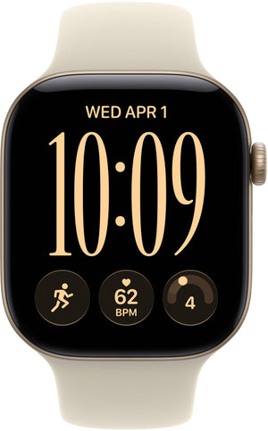 Apple Watch Series 12 (GPS) 46mm Aluminum Case with Sand Sport Band - S/M - Light Gold - (2026)