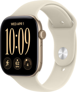 Apple Watch Series 12 (GPS) 46mm Aluminum Case with Sand Sport Band - M/L - Light Gold - (2026)
