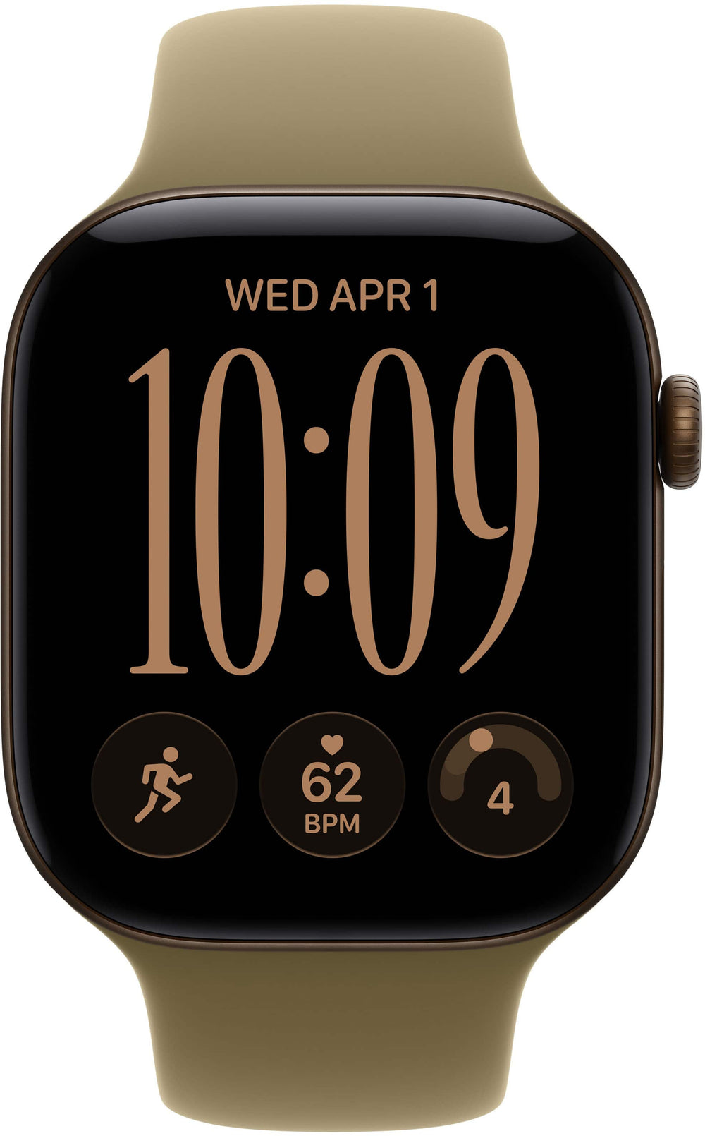 Apple Watch Series 12 (GPS) 46mm Aluminum Case with Olive Sport Band - M/L - Dark Bronze - (2026)