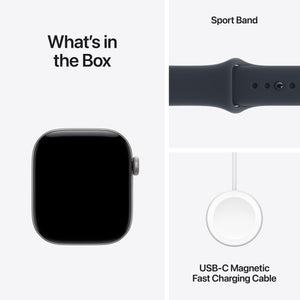Apple Watch Series 12 (GPS + Cellular) 42mm Aluminum Case with Navy Blue Sport Band - S/M - Space Gray - (2026)