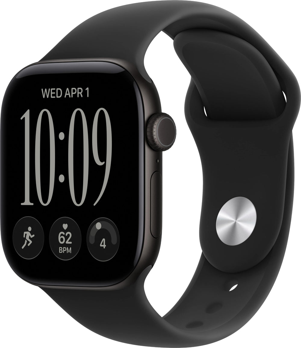 Apple Watch Series 12 (GPS + Cellular) 42mm Aluminum Case with Black Sport Band - S/M - Black - (2026)