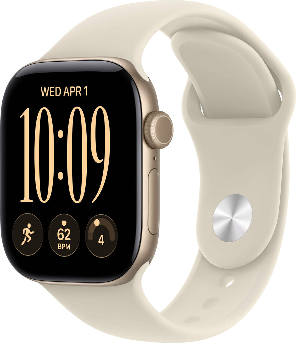 Apple Watch Series 12 (GPS + Cellular) 42mm Aluminum Case with Sand Sport Band - S/M - Light Gold - (2026)