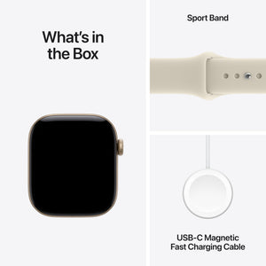 Apple Watch Series 12 (GPS + Cellular) 42mm Aluminum Case with Sand Sport Band - M/L - Light Gold - (2026)