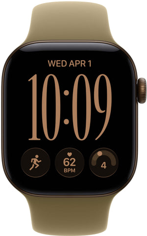 Apple Watch Series 12 (GPS + Cellular) 42mm Aluminum Case with Olive Sport Band - S/M - Dark Bronze - (2026)