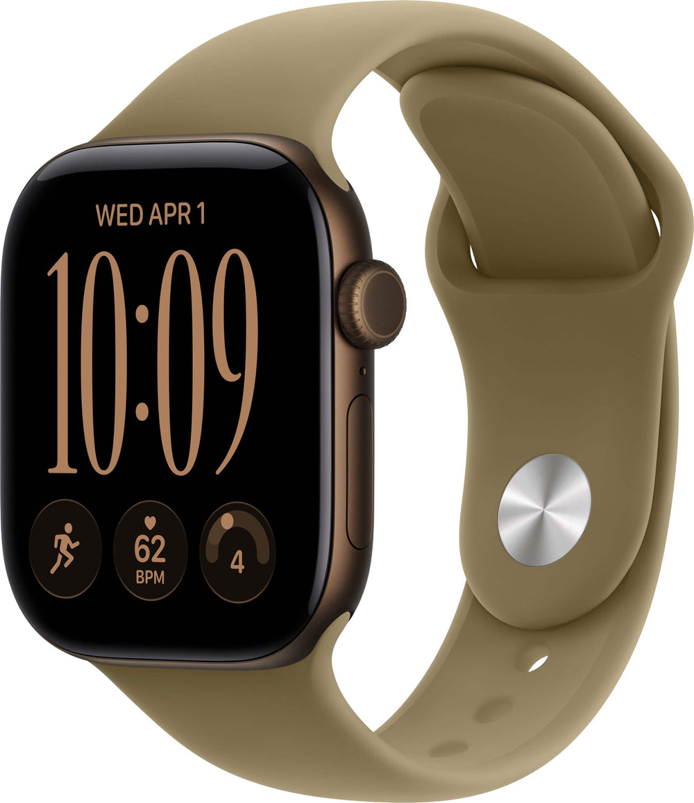 Apple Watch Series 12 (GPS + Cellular) 42mm Aluminum Case with Olive Sport Band - M/L - Dark Bronze - (2026)