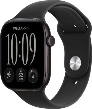 Apple Watch Series 12 (GPS + Cellular) 46mm Aluminum Case with Black Sport Band - M/L - Black - (2026)