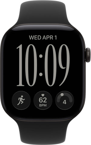 Apple Watch Series 12 (GPS + Cellular) 46mm Aluminum Case with Black Sport Band - M/L - Black - (2026)