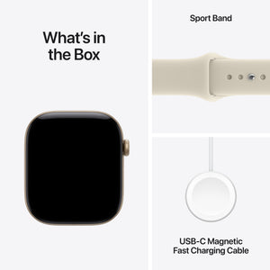 Apple Watch Series 12 (GPS + Cellular) 46mm Aluminum Case with Sand Sport Band - S/M - Light Gold - (2026)