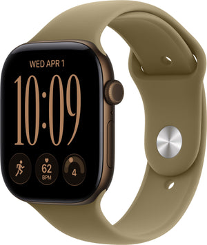 Apple Watch Series 12 (GPS + Cellular) 46mm Aluminum Case with Olive Sport Band - S/M - Dark Bronze - (2026)