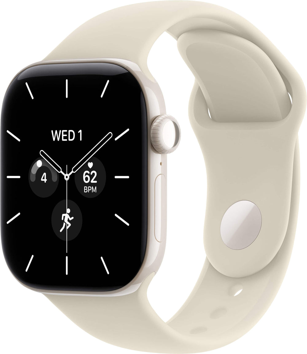 Apple Watch Series 12 (GPS + Cellular) 42mm Ceramic Case with Sand Sport Band - S/M - Pearl White - (2026)