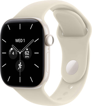 Apple Watch Series 12 (GPS + Cellular) 42mm Ceramic Case with Sand Sport Band - M/L - Pearl White - (2026)
