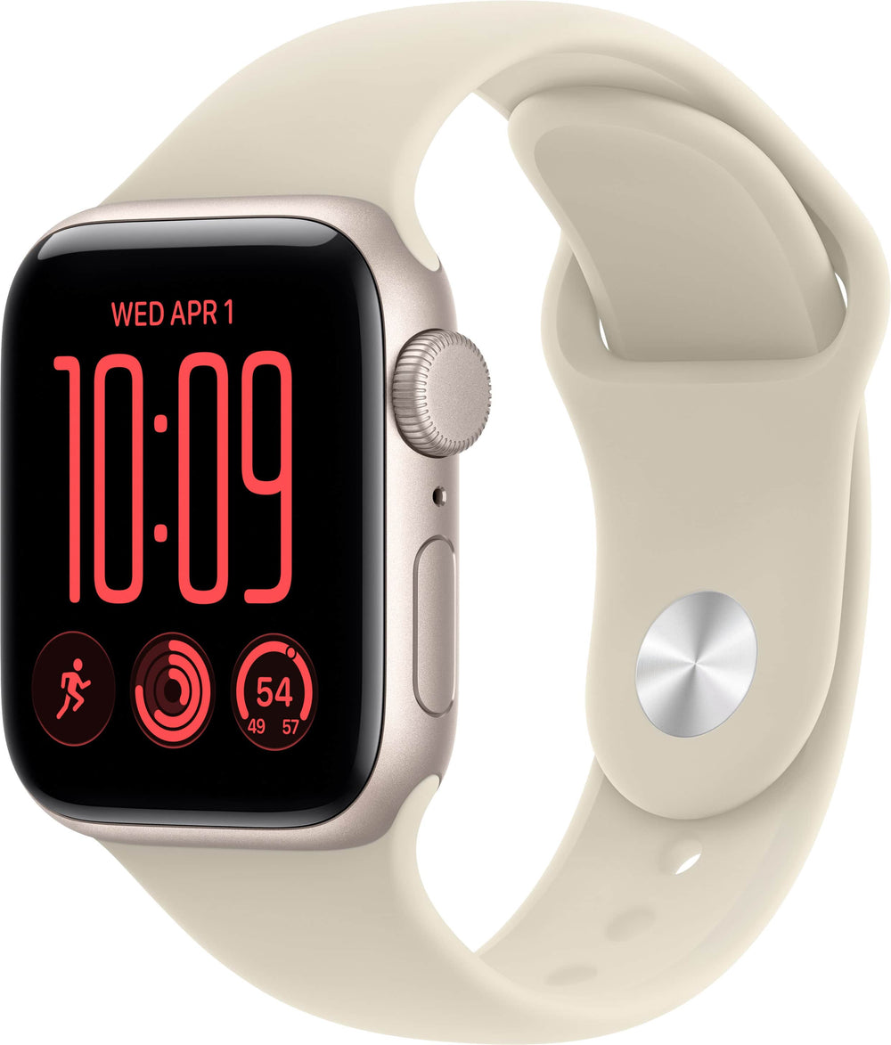 Apple Watch SE 3 (GPS) 40mm Aluminum Case with Sand Sport Band - S/M - Starlight - (2026)