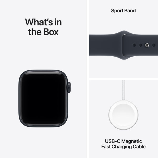 Apple Watch SE 3 (GPS) 40mm Aluminum Case with Navy Blue Sport Band - M/L - Midnight - (2026)