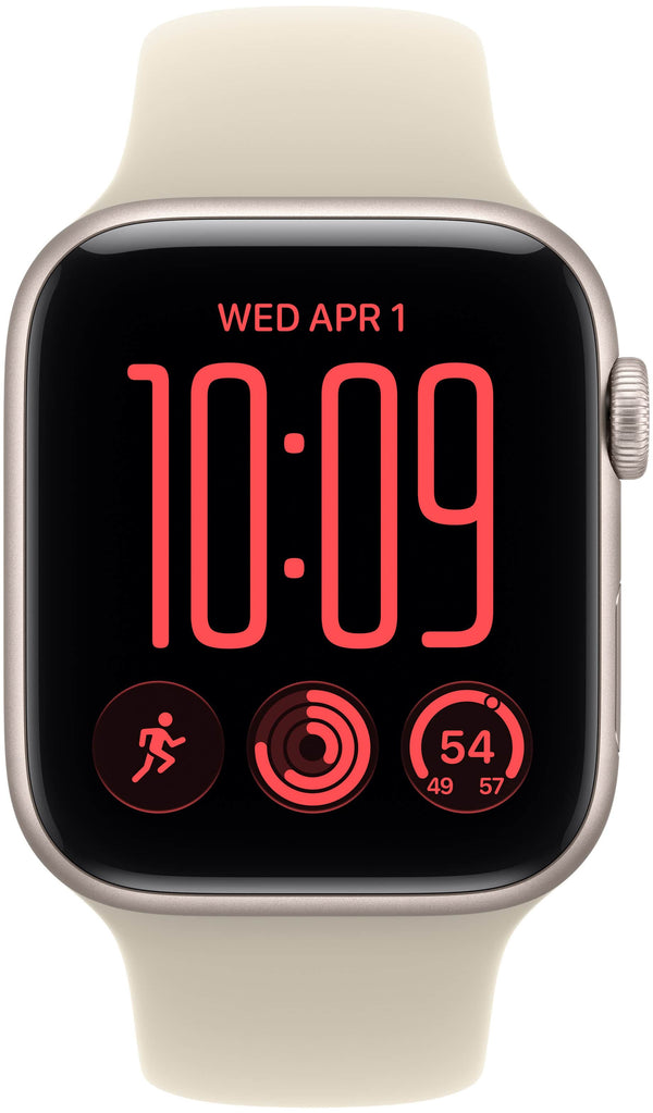 Apple Watch SE 3 (GPS) 44mm Aluminum Case with Sand Sport Band - M/L - Starlight - (2026)