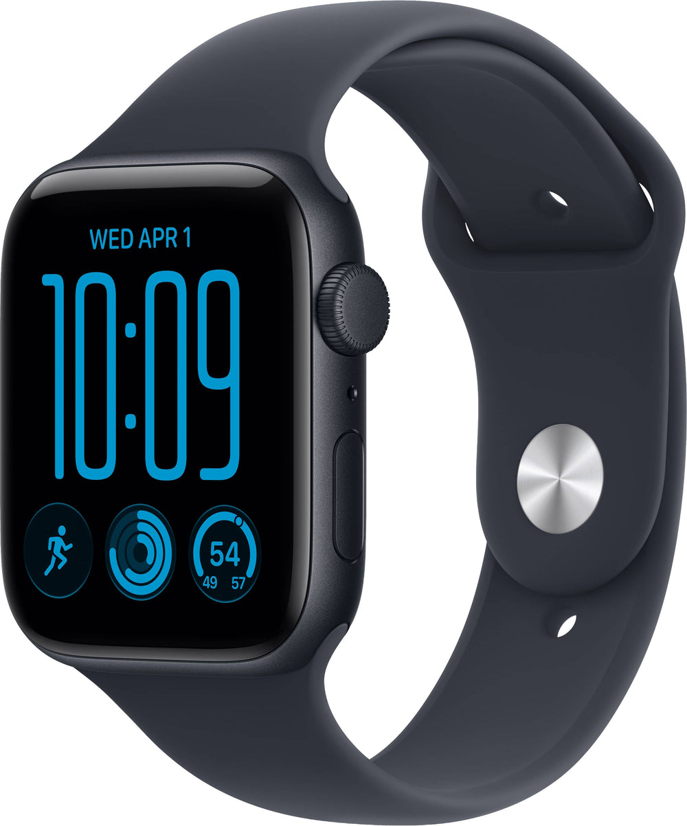 Apple Watch SE 3 (GPS) 44mm Aluminum Case with Navy Blue Sport Band - S/M - Midnight - (2026)