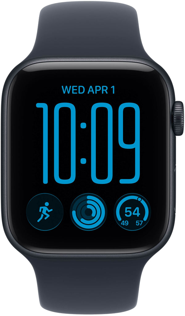 Apple Watch SE 3 (GPS) 44mm Aluminum Case with Navy Blue Sport Band - M/L - Midnight - (2026)